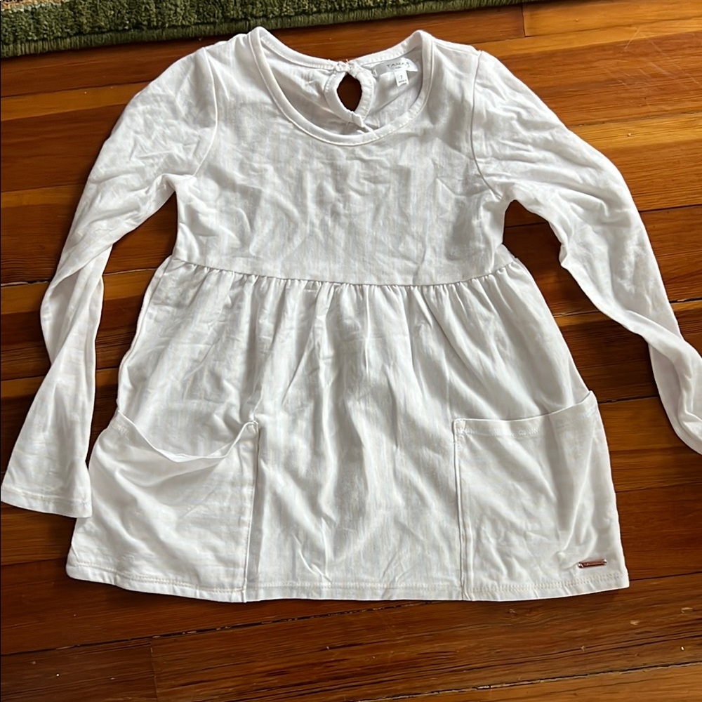 White Long Sleeve Shirt with Pockets